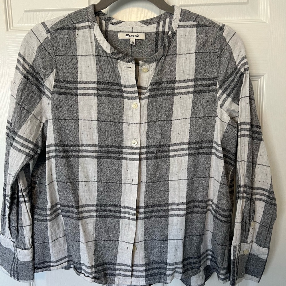 Madewell linen button down grey small